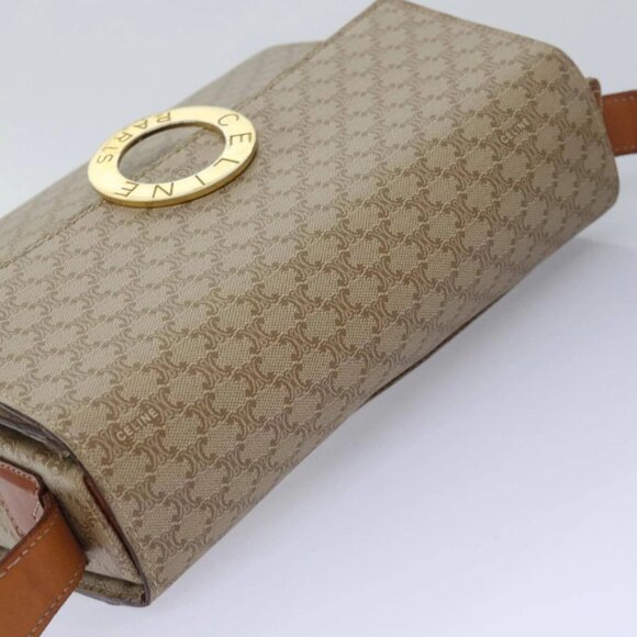 CELINE Macadam Canvas Shoulder Bag Beige Auth 84211 - Picture 7 of 16